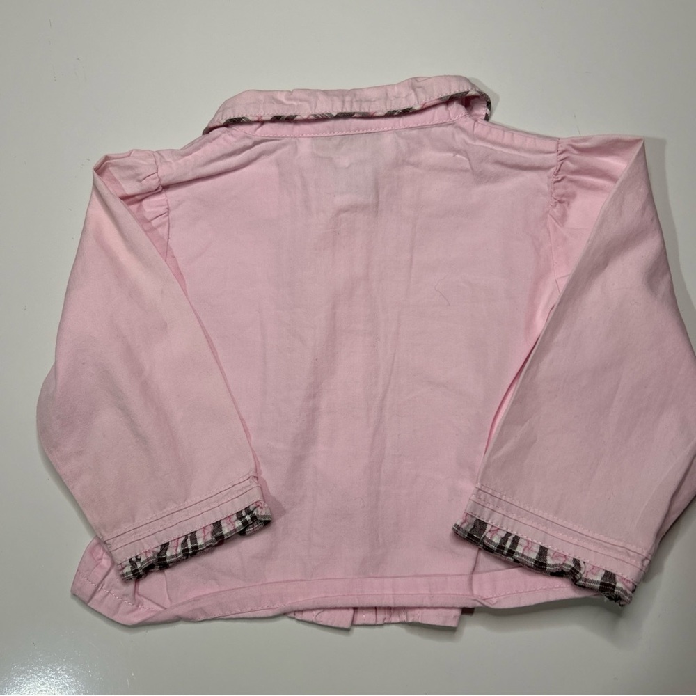 VINTAGE Strasburg Two Piece Dress Girls 18 Months Pink Blouse Pink Brown Plaid - Picture 10 of 13